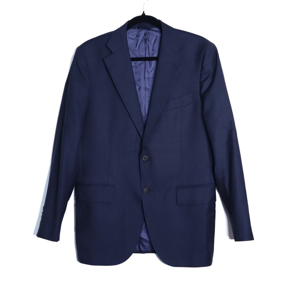 SUITSUPPLY Lazio Slim Wool Sport Coat Navy Blue Single Breasted Men's 50/US 40